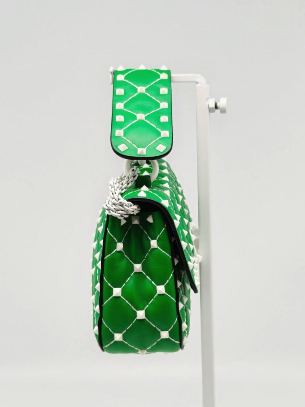 Valentino Garavani Green Roman Stud Shoulder Bag Leather Chain - Picture 4 of 15